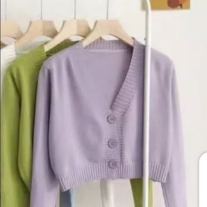 Yesstyle Cropped Purple Cardigan